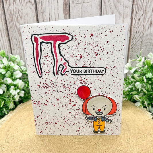 IT Pennywise Handmade Character Themed Birthday Card-1
