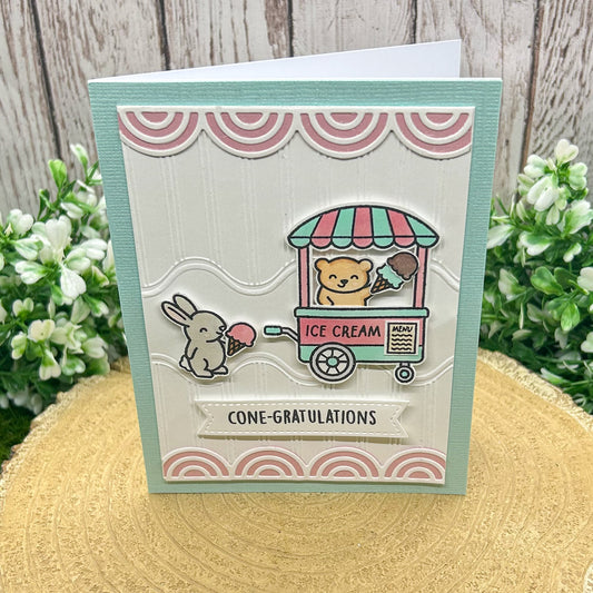 Ice Cream Themed Handmade Congratulations Card-1