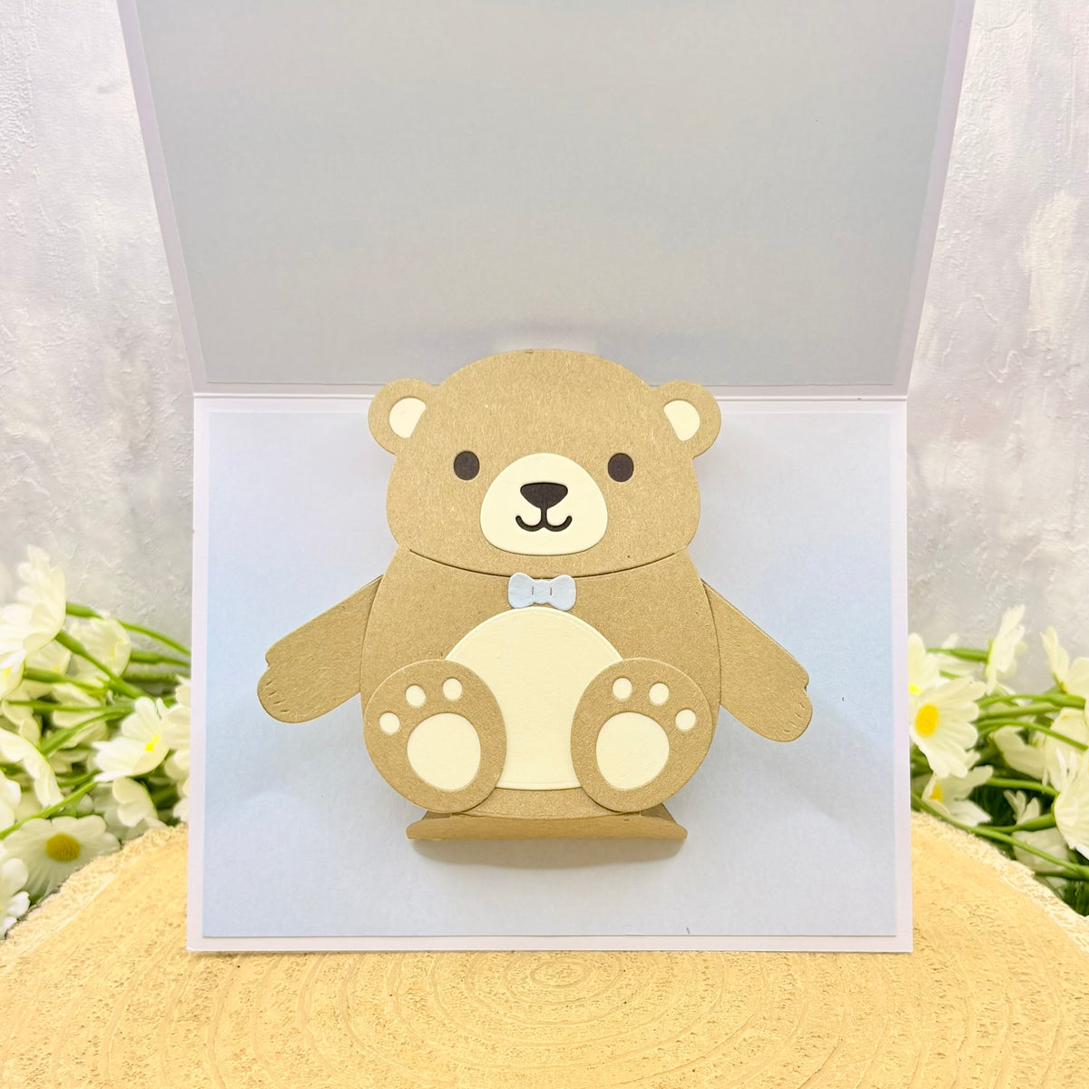 It's A Boy Pop Up Bear Handmade New Baby Card-1