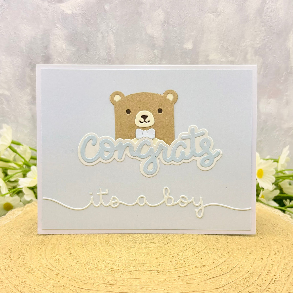It's A Boy Pop Up Bear Handmade New Baby Card