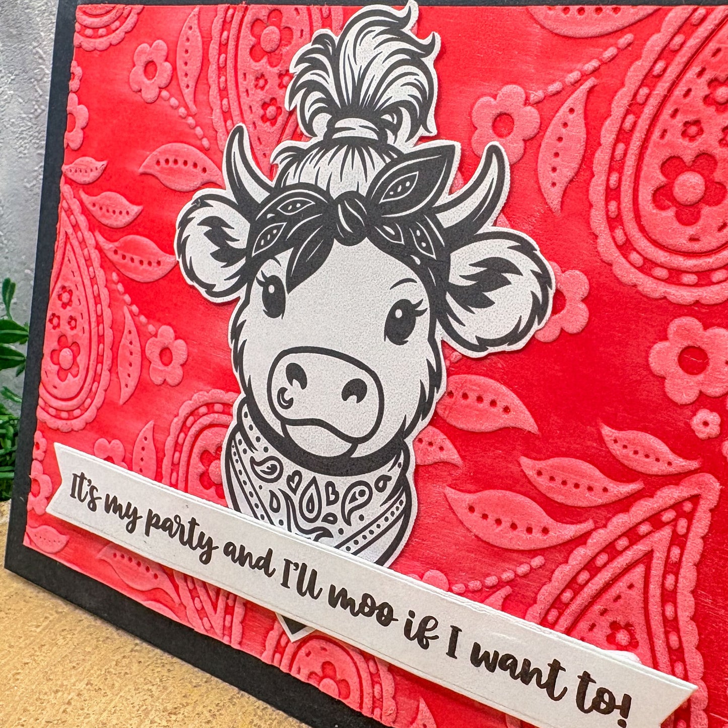 It's My Party Funny Cow Pun Handmade Birthday Card-2