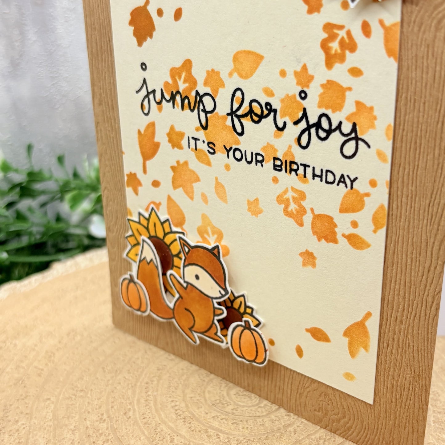 Jump For Joy Autumn Theme Handmade Birthday Card-2