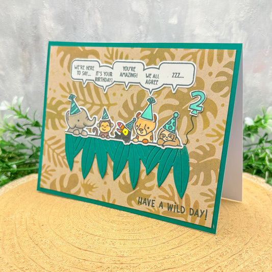 Jungle Animals Funny Quotes Handmade 2nd Birthday Card-1
