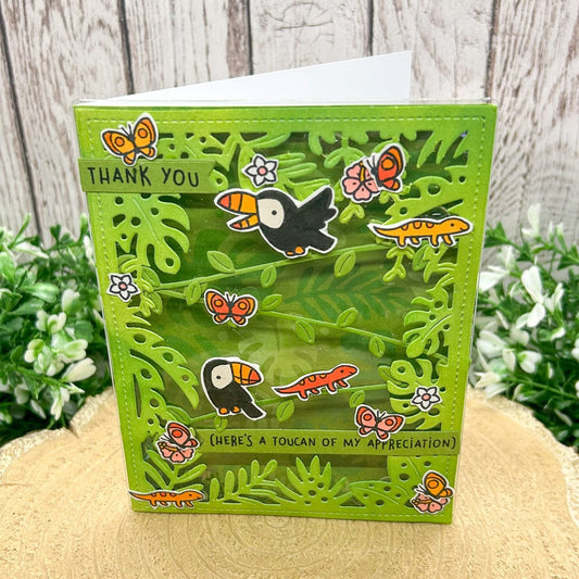 Jungle Animals Handmade Thank You Shaker Card-1