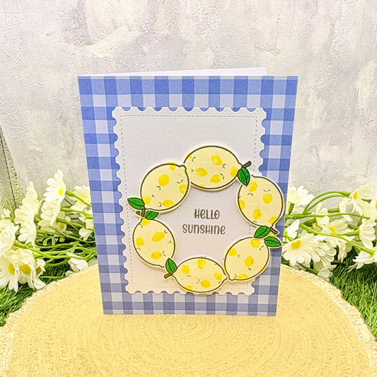Lemons Hello Sunshine Handmade Card-1