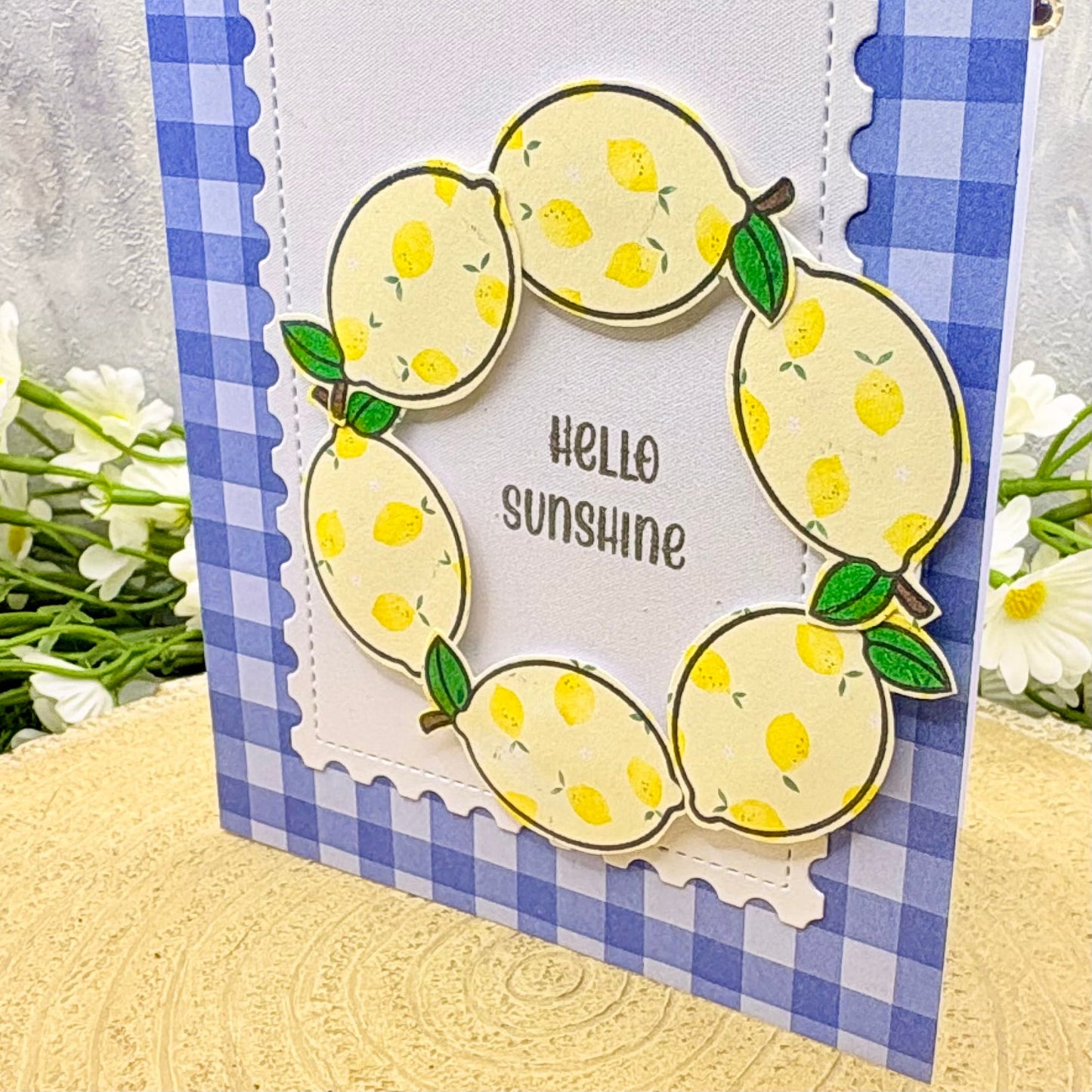 Lemons Hello Sunshine Handmade Card-2