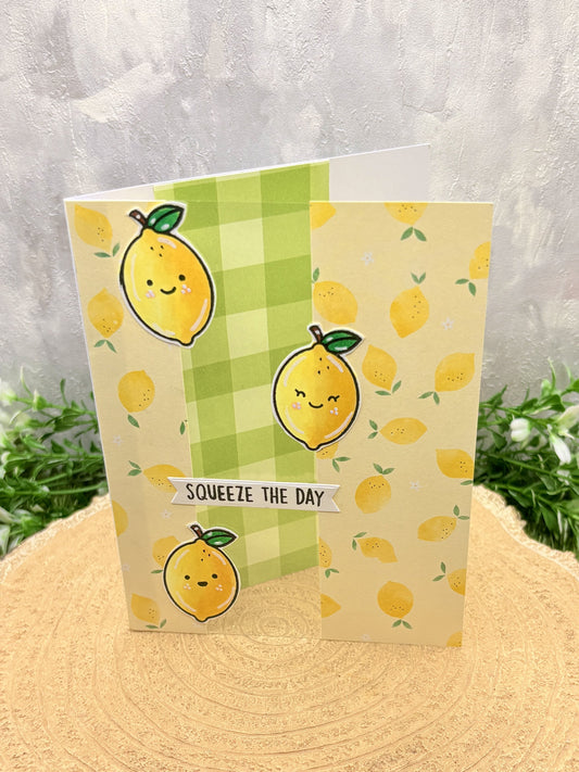 Lemons Squeeze The Day Handmade Birthday Card1