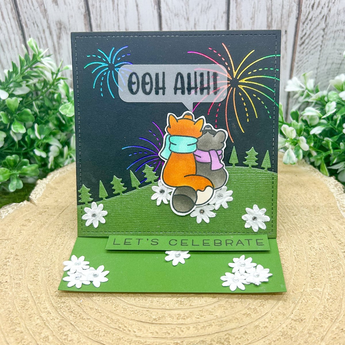 Let's Celebrate Standing Handmade Card