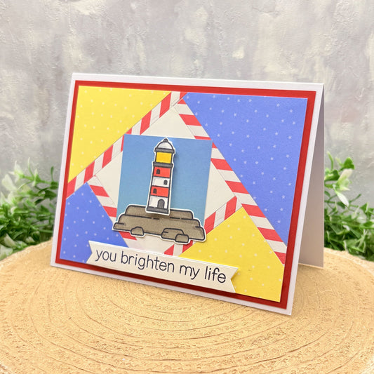 Lighthouse You Brighten My Life Handmade Card-1