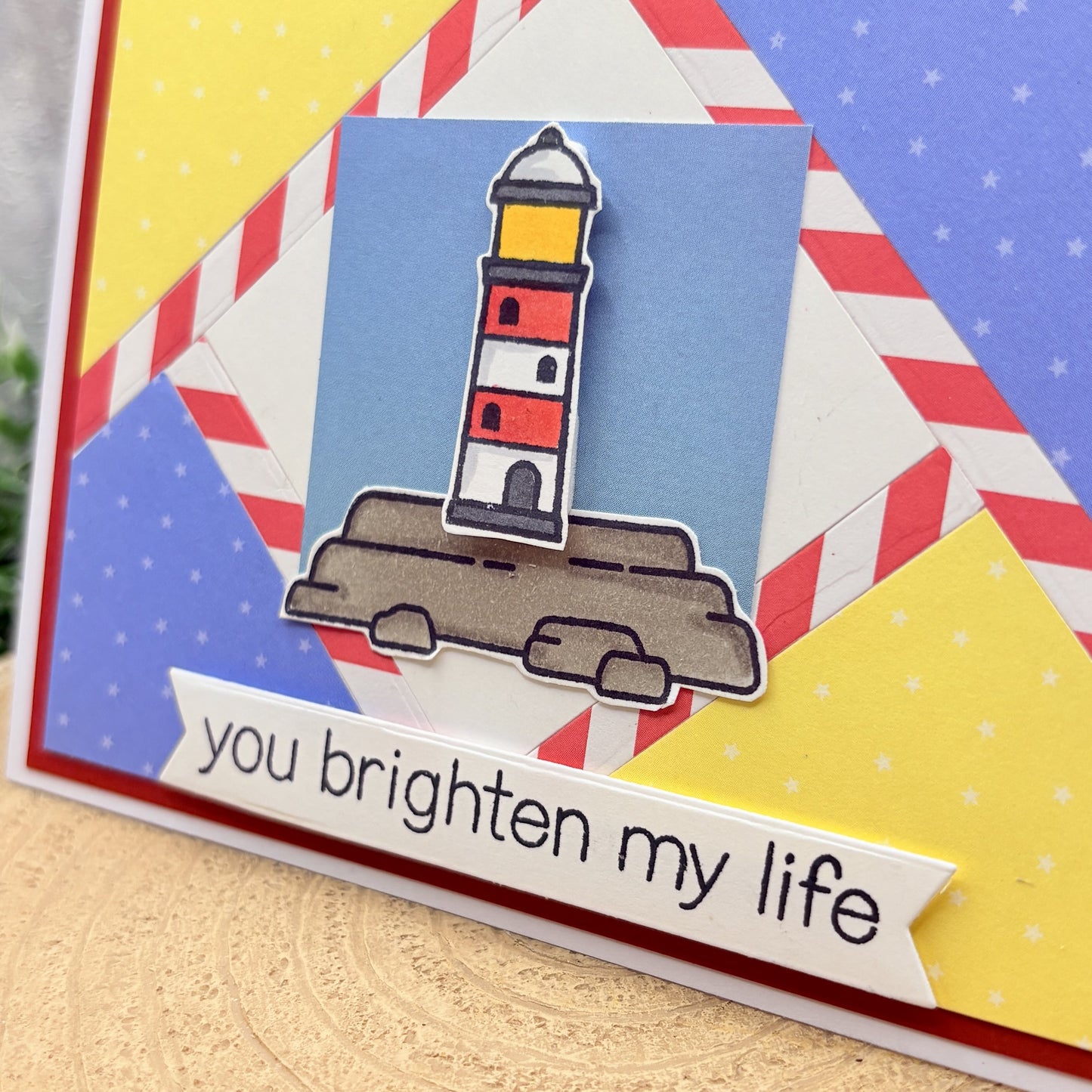 Lighthouse You Brighten My Life Handmade Card-2