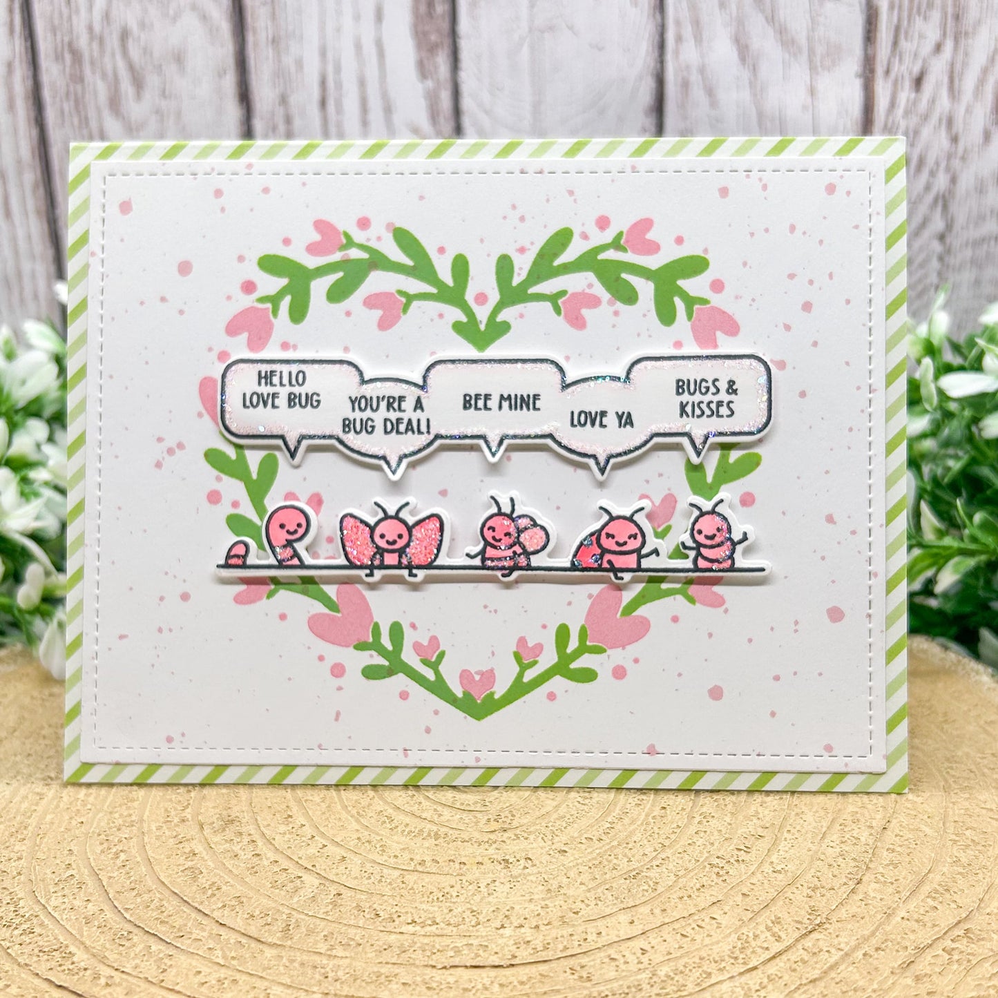 Love Bugs Quotes Handmade Valentine's Day Card
