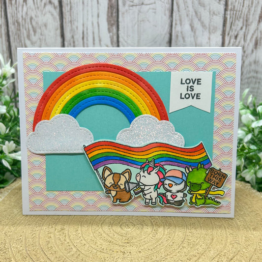 Love Is Love Born This Way PRIDE LGBT Handmade Card
