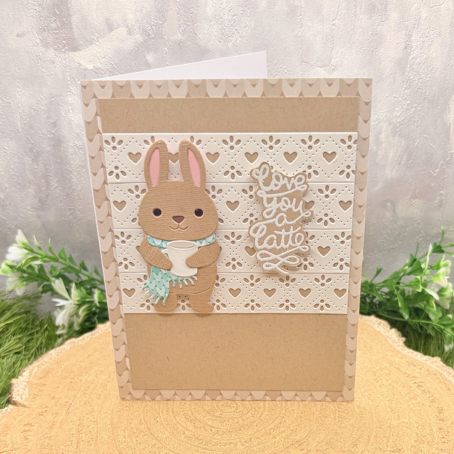Love You A Latte Cute Bunny Handmade Card (2 designs available)
