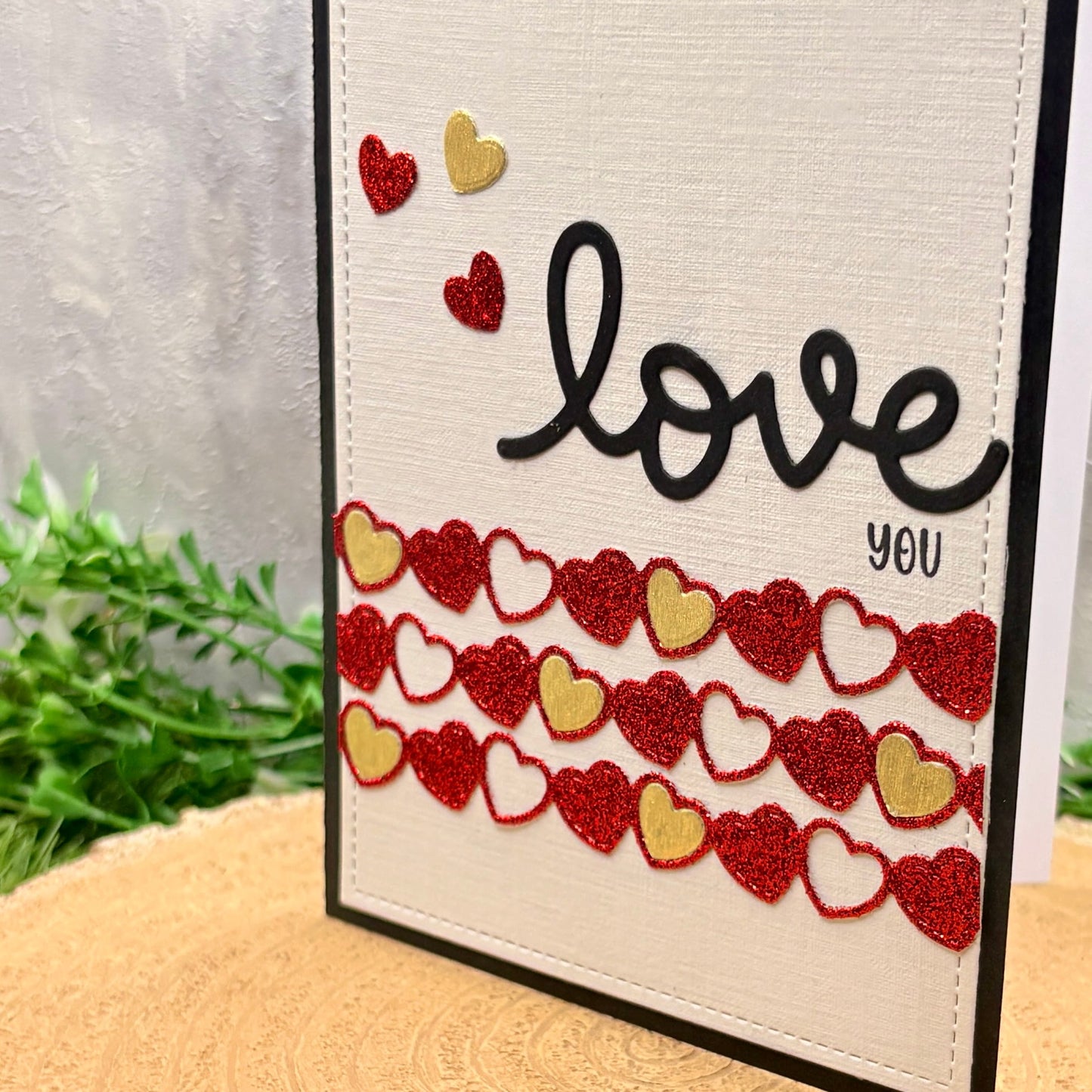 Love You Hearts Handmade Card-2