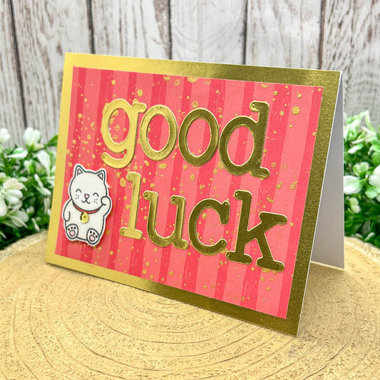 Lucky Money Cat Chinese New Year Good Luck Handmade Card-1