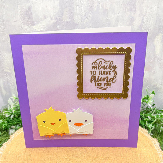 Lucky To Have You As A Friend Handmade Card-1