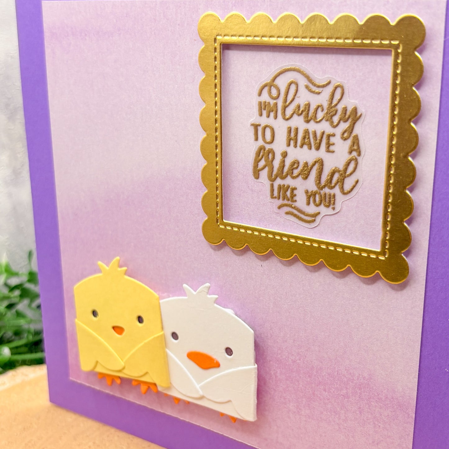 Lucky To Have You As A Friend Handmade Card-2