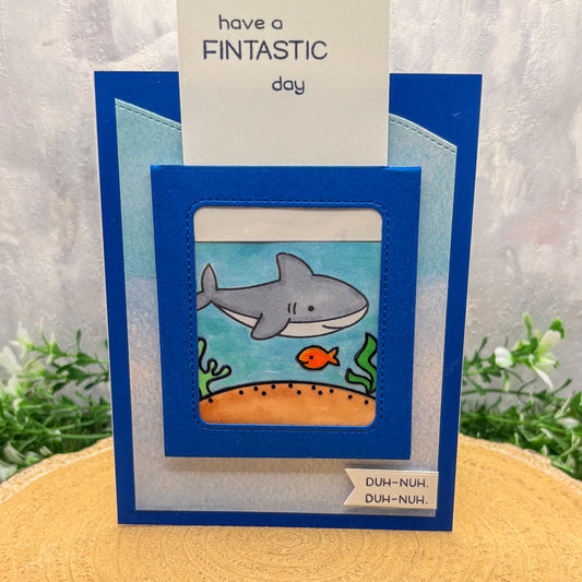 Magic Image Reveal Fintastic Shark Handmade Birthday Card-1