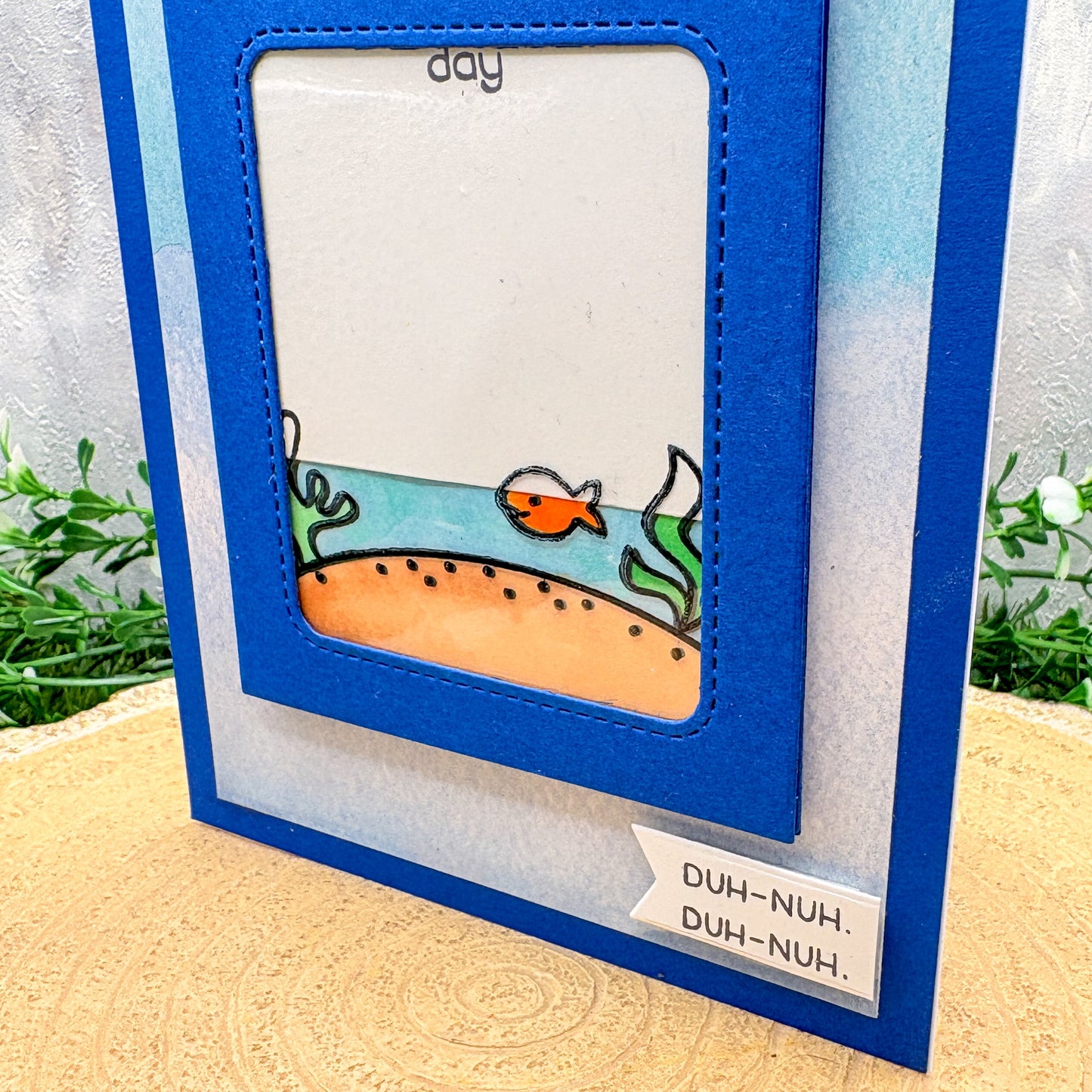 Magic Image Reveal Fintastic Shark Handmade Birthday Card-2