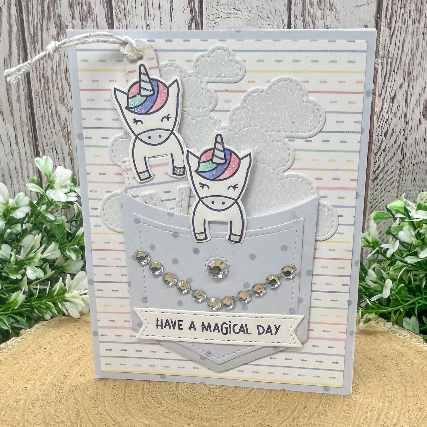 Magical Unicorn Handmade Birthday Card & Bookmark-2