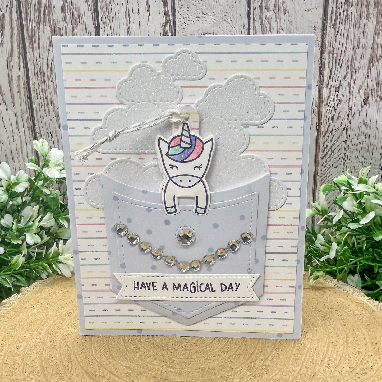 Magical Unicorn Handmade Birthday Card & Bookmark-3