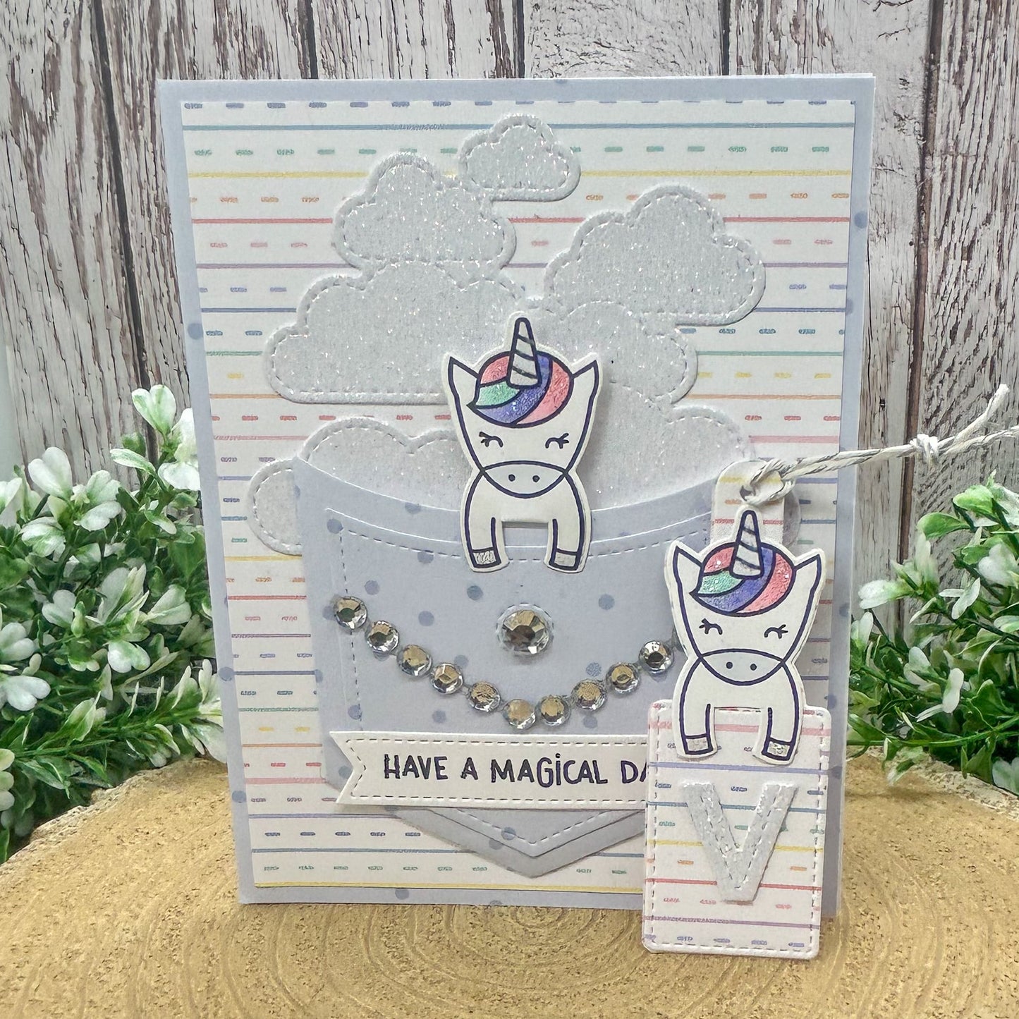Magical Unicorn Handmade Birthday Card & Bookmark