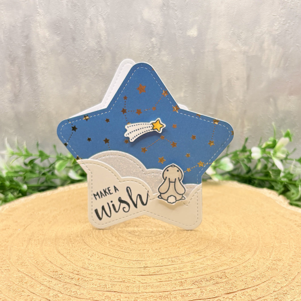 Make A Wish Star Shaped Mini Handmade Card