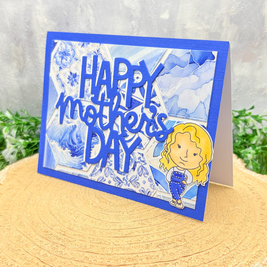 Mamma Mia Blue Handmade Mother's Day Card-1