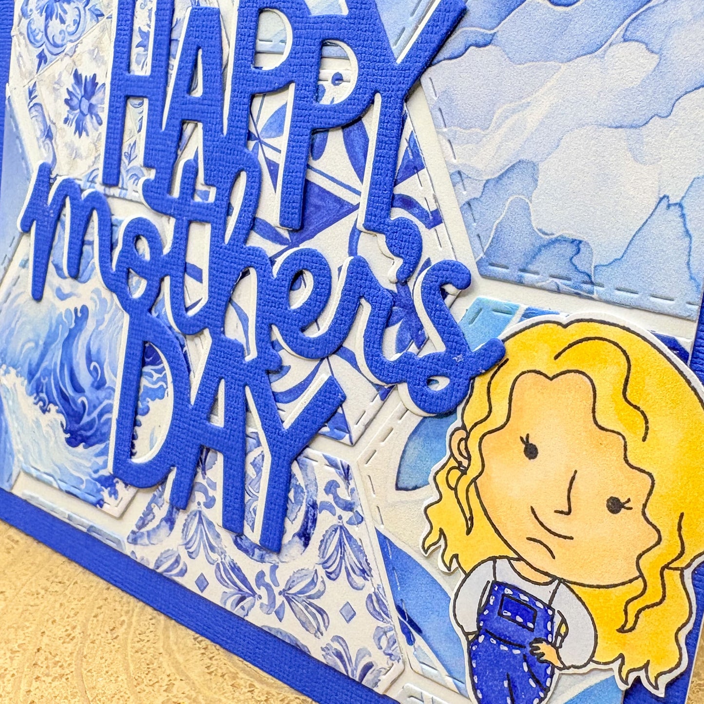 Mamma Mia Blue Handmade Mother's Day Card-2