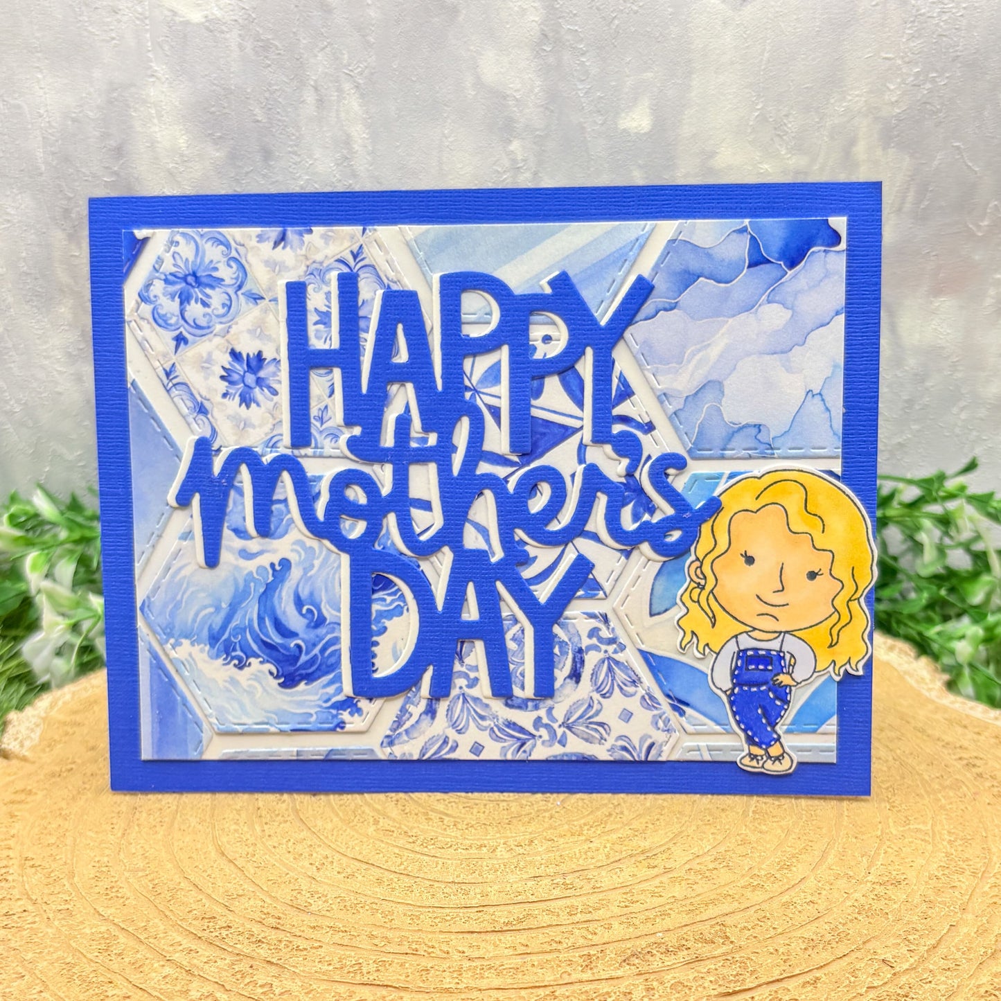 Mamma Mia Blue Handmade Mother's Day Card