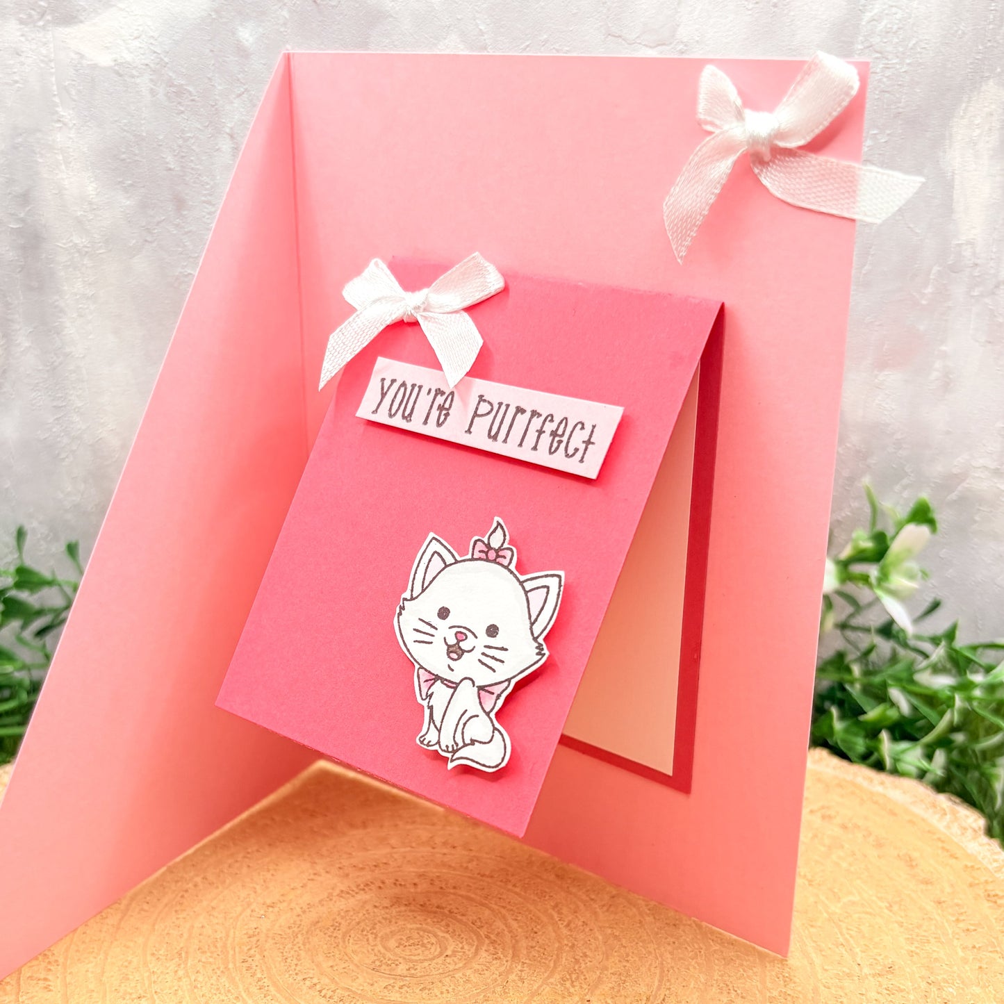 Marie Cat Character You're Purrfect Handmade Card-2