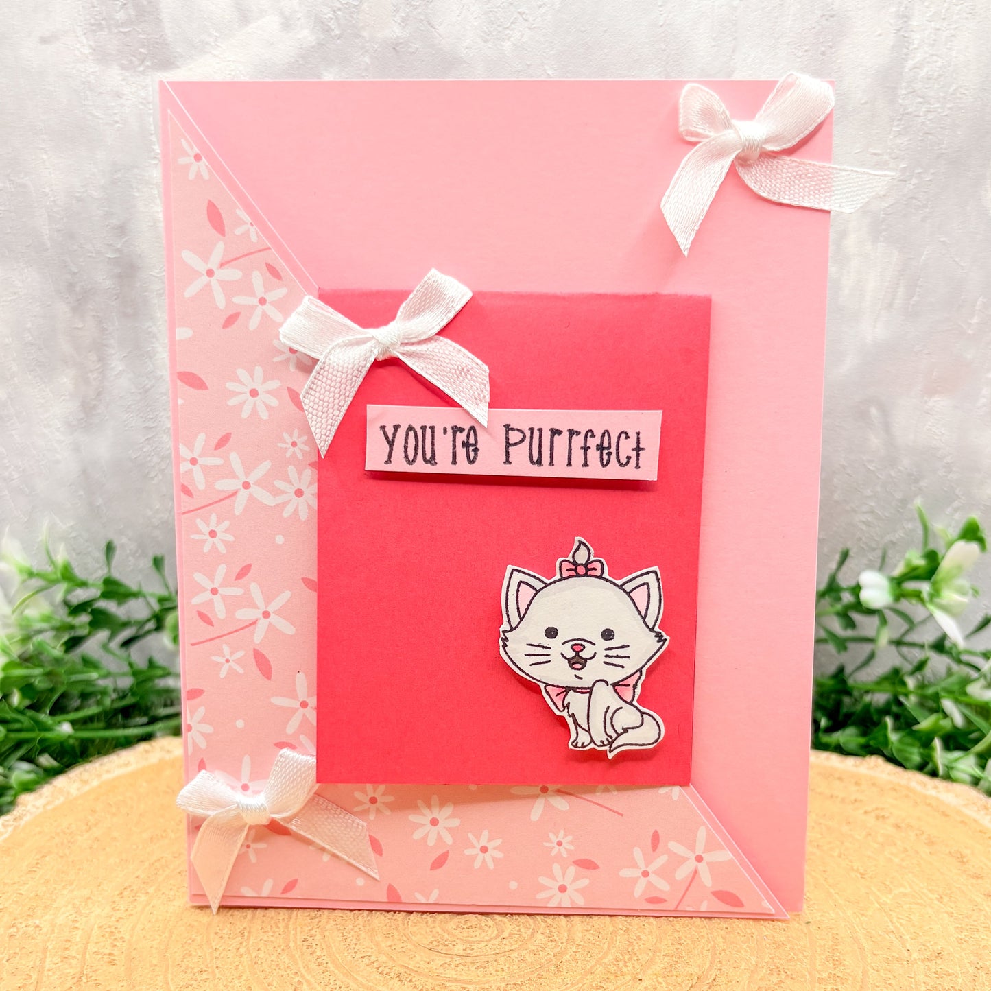 Marie Cat Character You're Purrfect Handmade Card