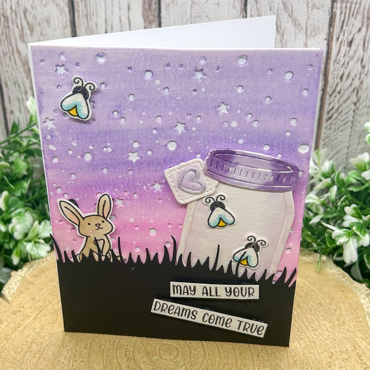 May Your Dreams Come True Fireflies Handmade Card-1