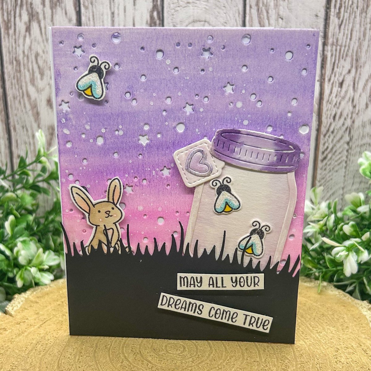 May Your Dreams Come True Fireflies Handmade Card