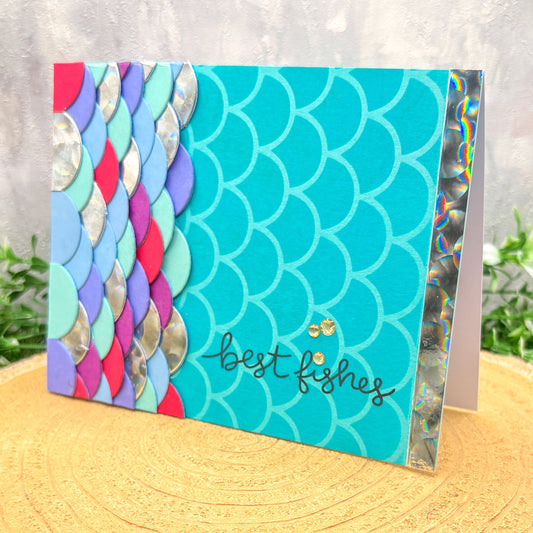 Mermaid Scales Best Fishes Handmade Birthday Card-1