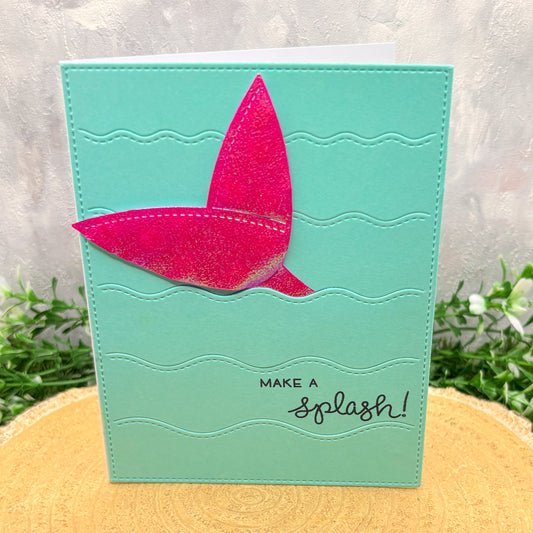 Mermaid Tail Make A Splash Handmade Card-1