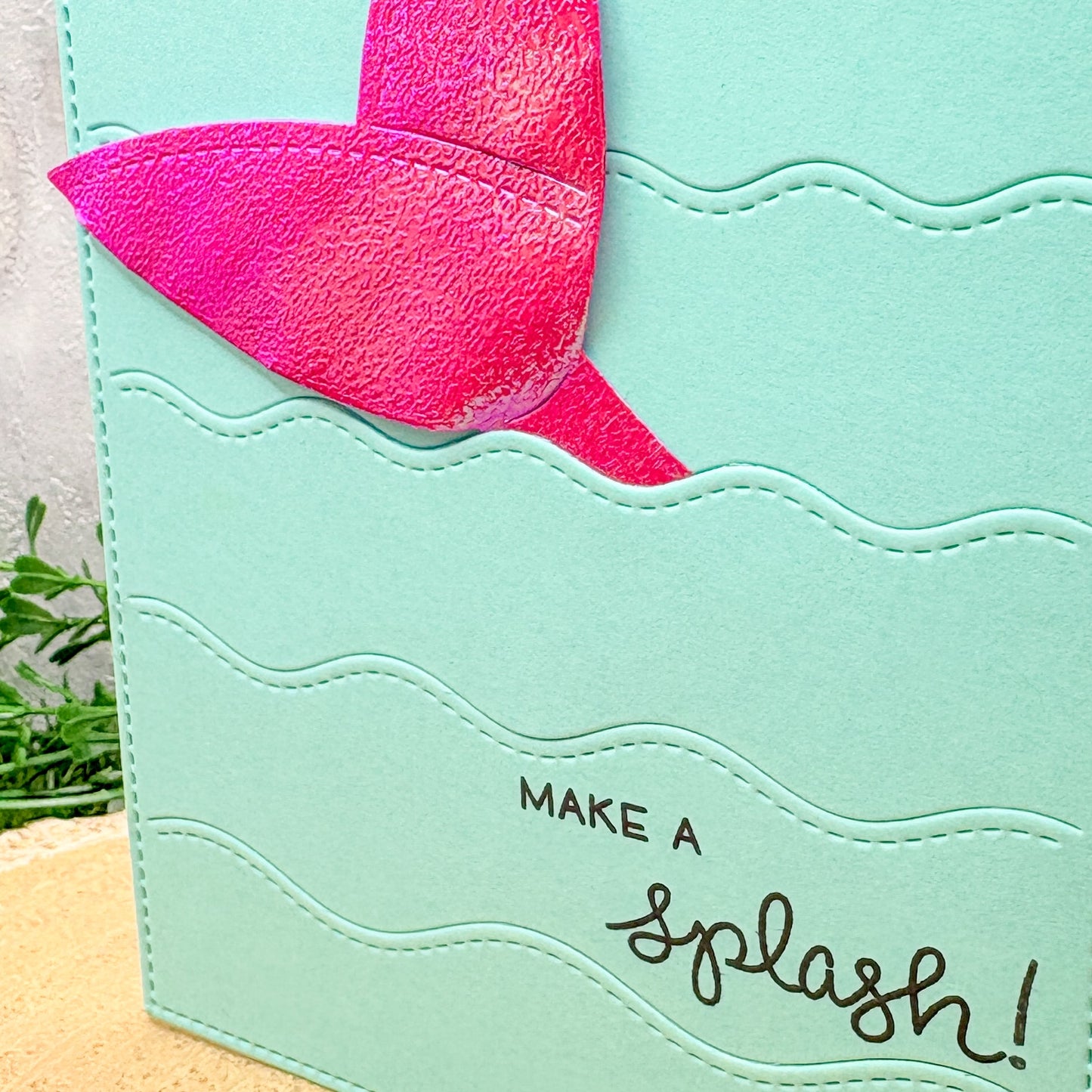 Mermaid Tail Make A Splash Handmade Card-2