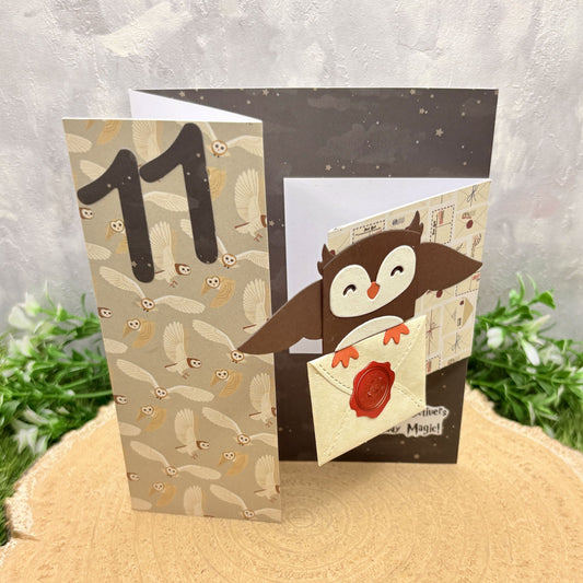 Messenger Owl Character Themed 11th Birthday Card-1