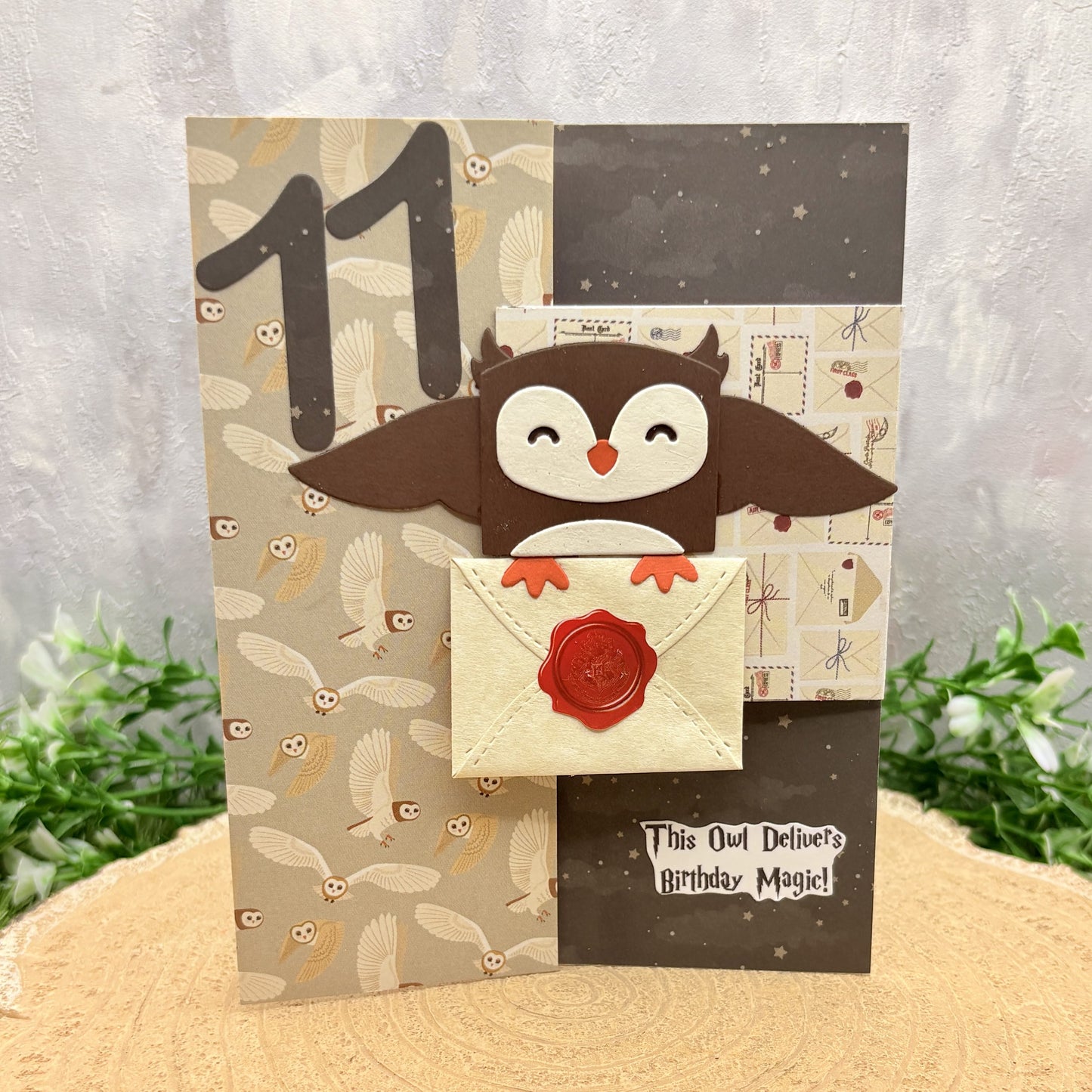 Messenger Owl Character Themed 11th Birthday Card