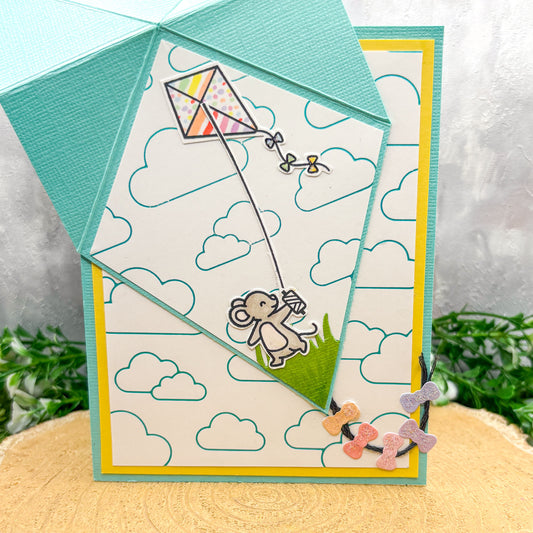 Mice & Kite Carefree Day Handmade Birthday Card-1