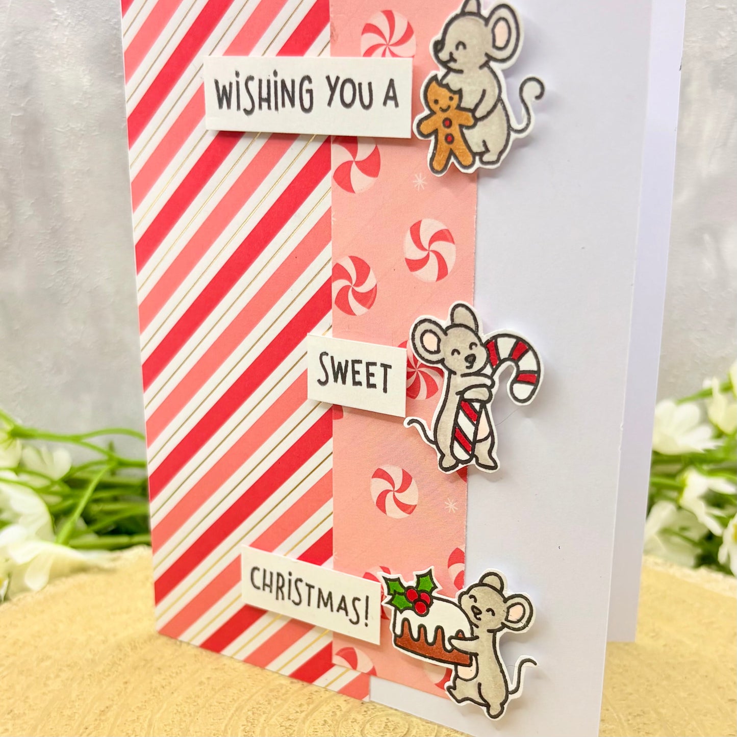 Mice & Sweet Treats Handmade Christmas Card-2