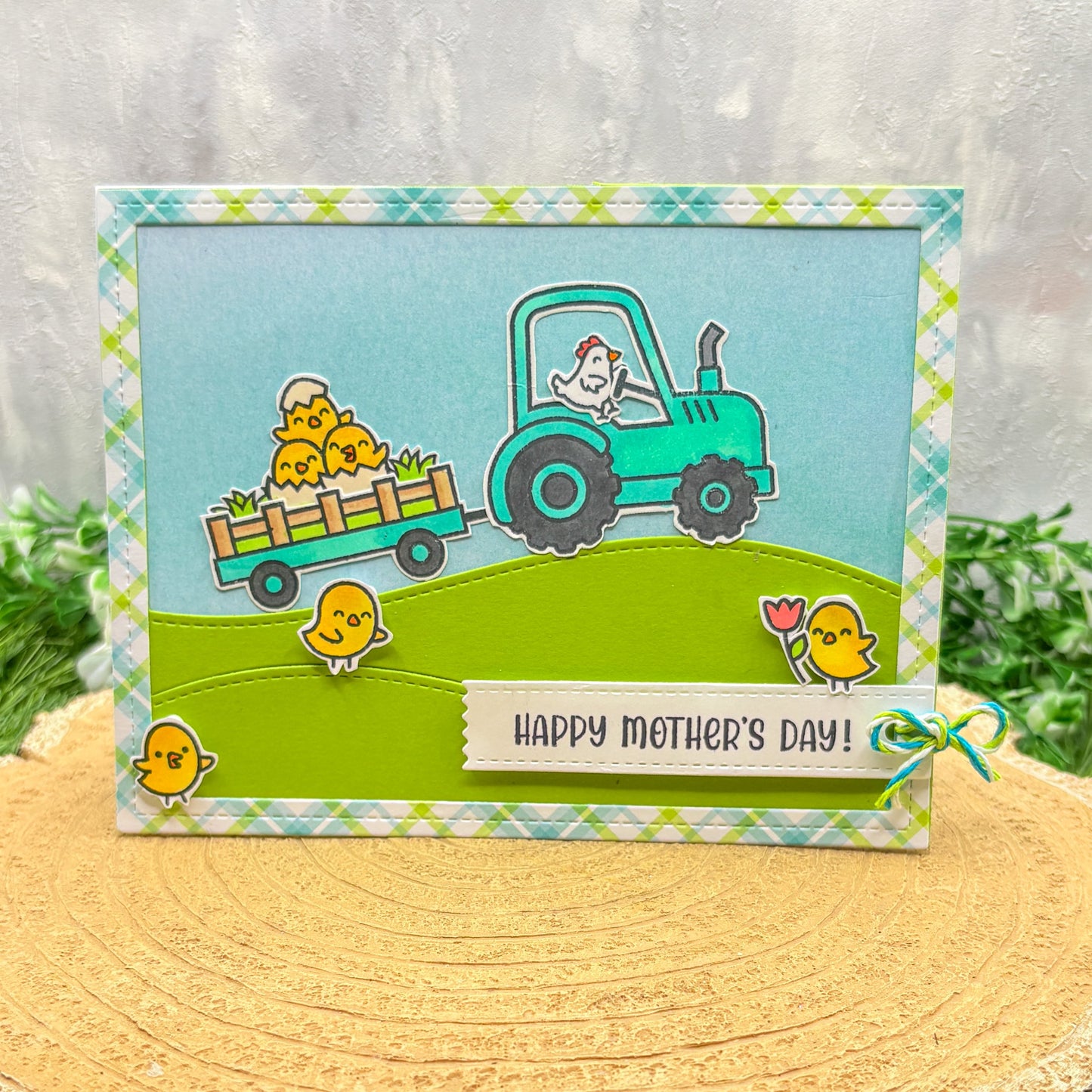 Mother Hen Tractor Handmade Mother's Day Card