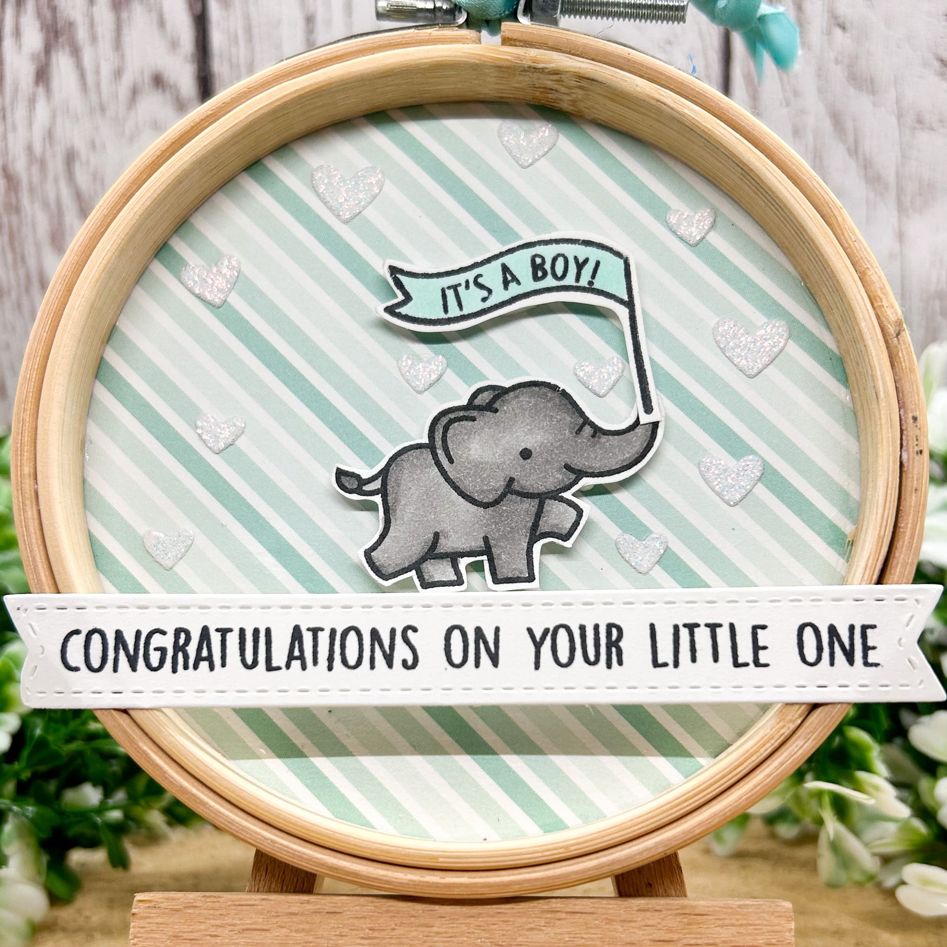 New Baby It's A Boy Embroidery Hoop Hanging Ornament Gift-1