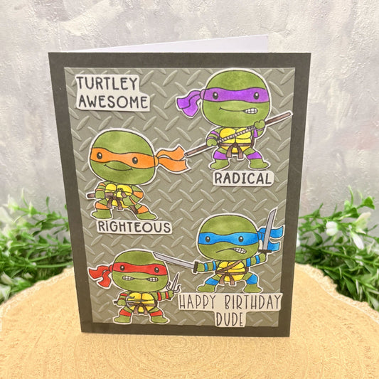 Ninja Turtle Trio Handmade Character Birthday Card-1