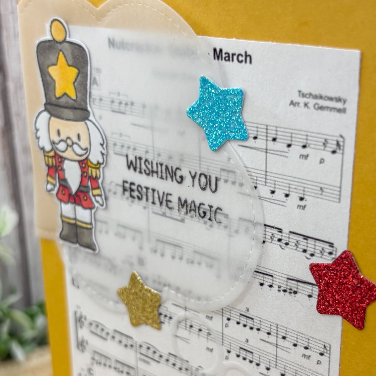 Nutcracker Music Sheet Handmade Christmas Card-2