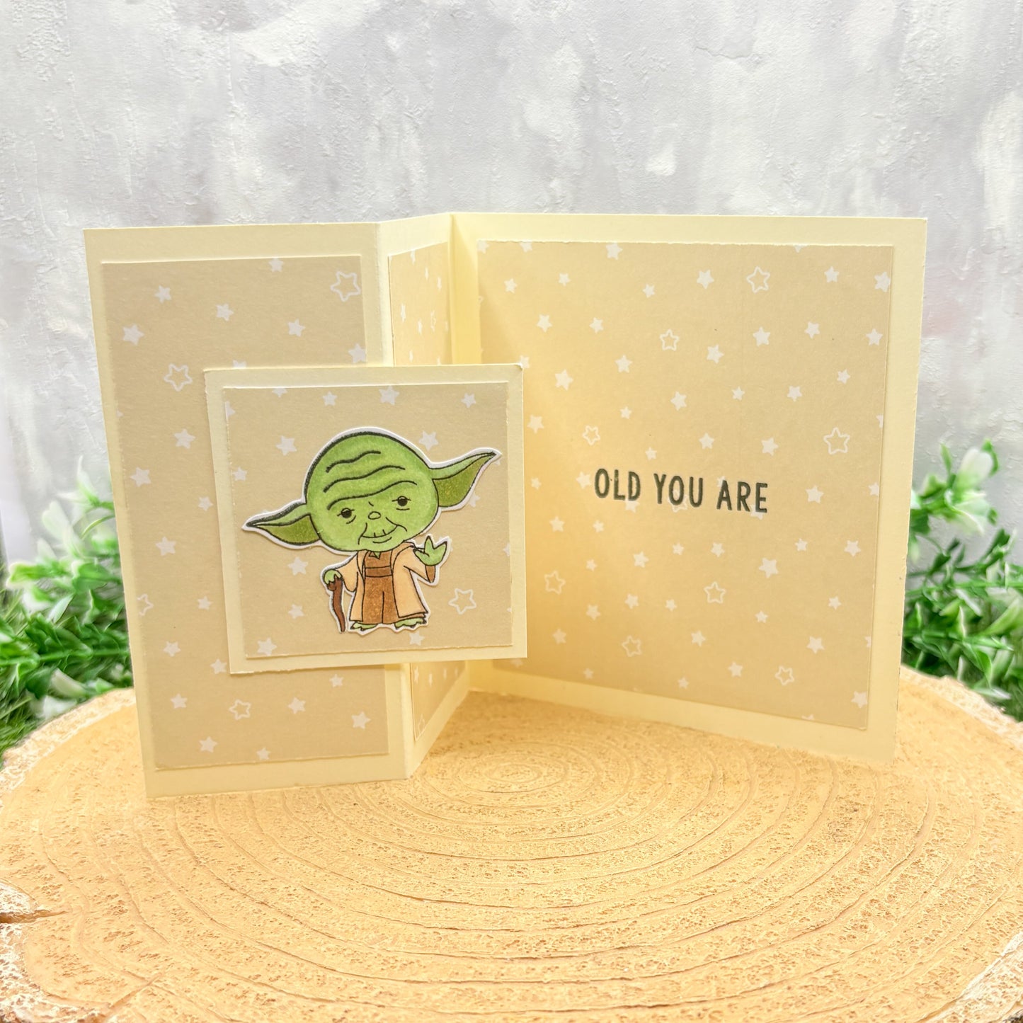 Old You Are Green Guy Handmade Character Birthday Card-1