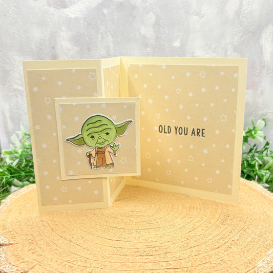 Old You Are Green Guy Handmade Character Birthday Card-1