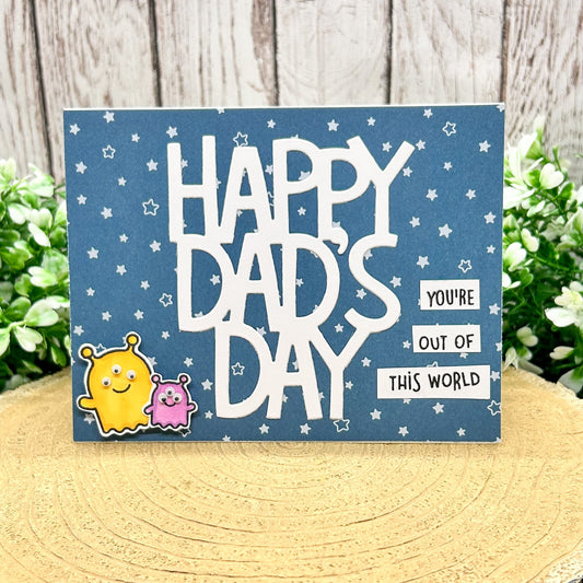 Out Of This World Aliens Handmade Father's Day Card