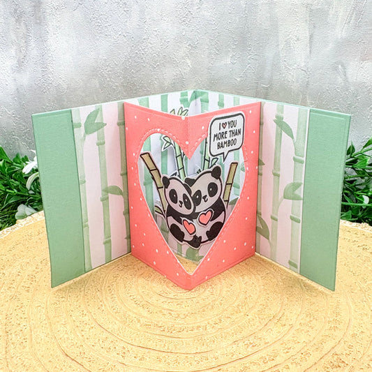 Panda Pop Up Mini Handmade Valentine's Day Card-1