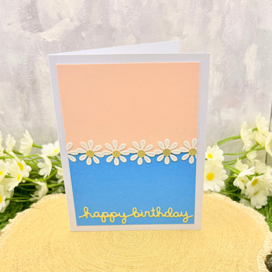 Pastel Daisies Handmade Birthday Card-1
